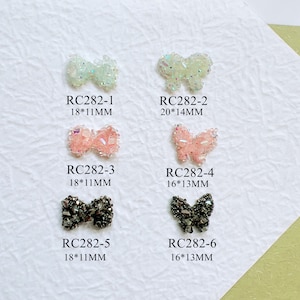 5pcs Fancy 3d Charms Nail Art Big Bow Butterfly Full with Rhinestones Resin Decon RC282