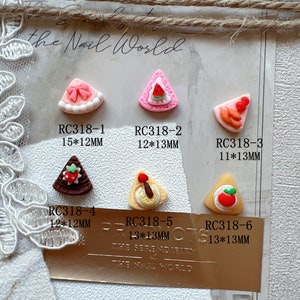 30pcs/bag Cartoon Nail Art Triangle Cake Pizza Shapes Deco Resin Cartoon Deco Nail Art Decoration Nail DIY Deco RC318