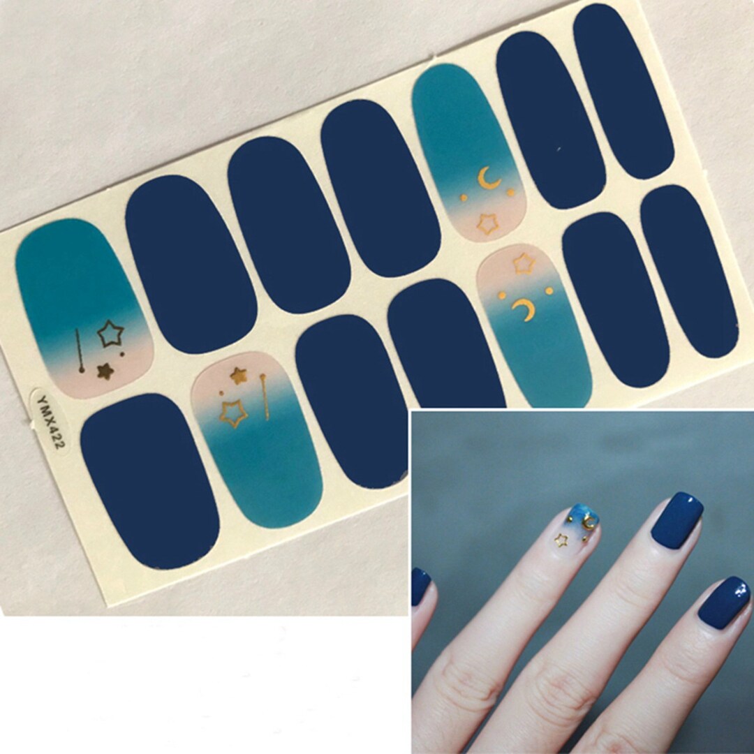 1pc Nail Art Full-cover Sticker Sheet 14tips Nail Art Wrap Nail