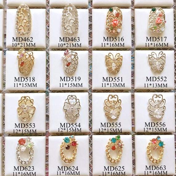 5pcs Metal 3d Charms Metal Decoration luxury Full Cover 3D Charms Nail Art Decoration