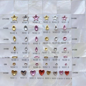 30pcs Fancy Metal Star Heart Oval Stud Metal Stud Nail Art Decoration Cellphone Decoration NS40-53