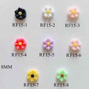 30pcs/bag Resin 8MM Different-Color Sunflower Decoration Nail Art Decorations Nail art Resin Deco RF15
