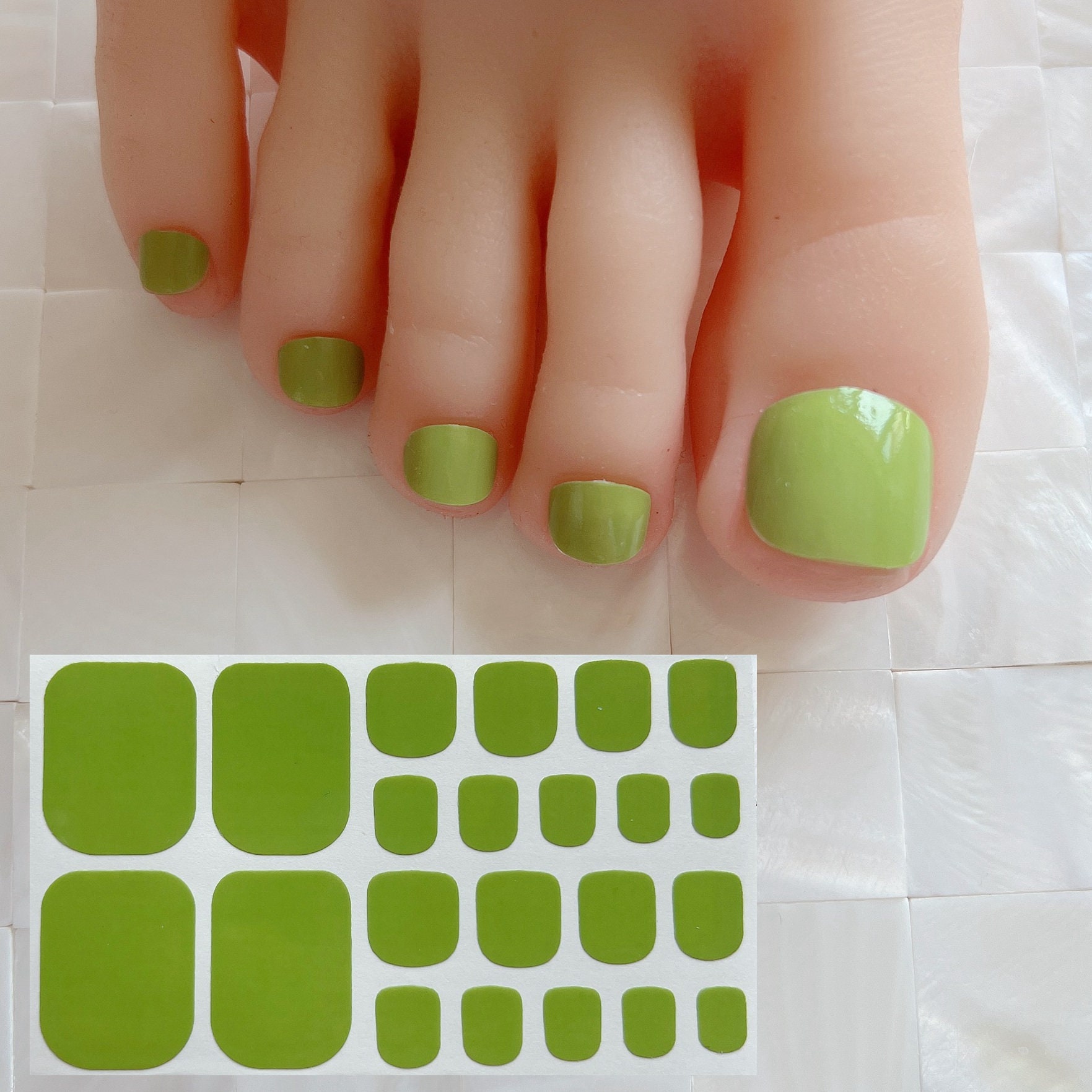 1pc Nail Art Full-cover Toe Nail Sticker Sheet Manicure Sticker