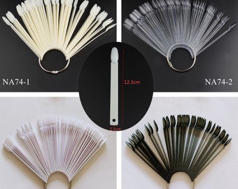 1 worek 50 patyczków Nail Art Owalna główka 4 kolory Tip Display Stick Fałszywe końcówki paznokci Tip ekspozycyjny do paznokci NA74