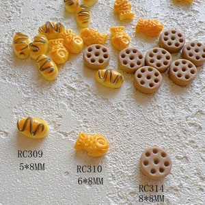 30pcs/bag Cartoon Bread and Cookie Resin Cartoon Deco Nail Art Decoration Nail DIY Deco