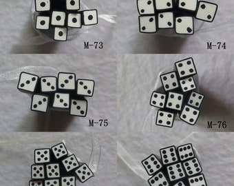 5pcs/lot 5mm*5CM Polymer Clay Cane Fancy Dice Number 1 to 6 Square Dice