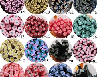 5pcs/lot 5mm*5CM Flower Butterfly Series Polymer Clay Cane Fancy Brown Pink Flower Pink Butterfly Half-Butterfly