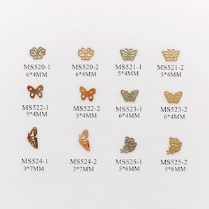 100pcs/bag Silver and Gold non-adhesive Soft Metal Slices New Butterfly Shape Nail Art Decoration