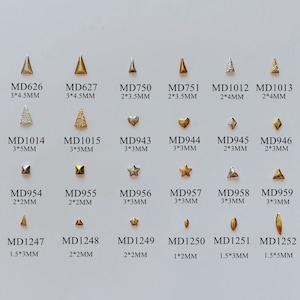 Approx. 100pcs/bag Metal Stud Triangle Heart Diamond Square Star Shape Stud Nail Art Metal Deco