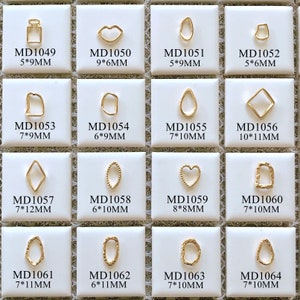 5pcs Metal 3d Charms Metal Decoration Geometric Shape Perfume Lip Diamond Shapes Deco Nail Art Decoration DIY Accessory