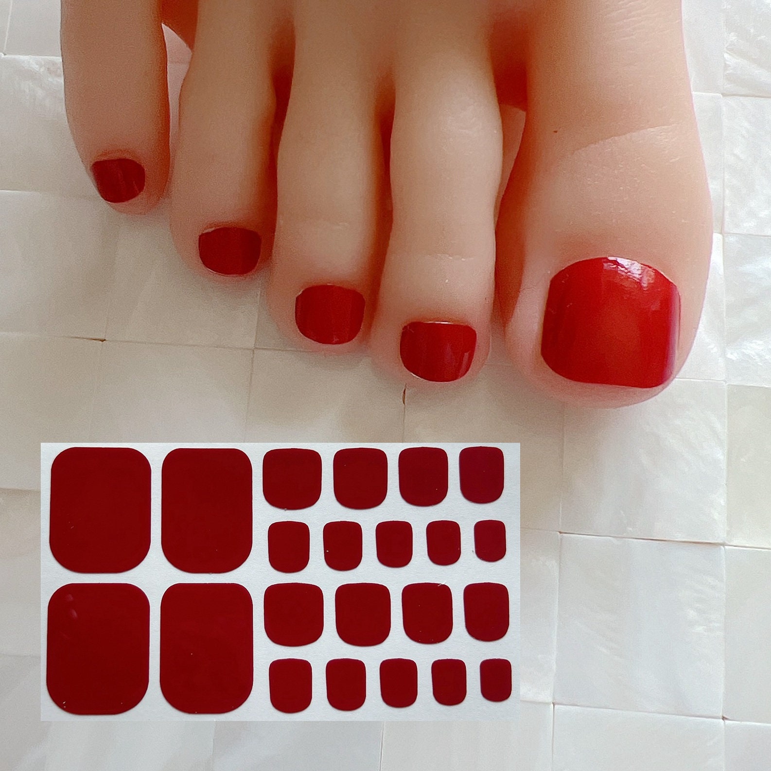 1pc Nail Art Full-cover Toe Nail Sticker Sheet Manicure Sticker