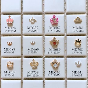 5pcs Metal 3d Charms Metal Decoration with Rhinestone Crown Deco with Rhinestone Nail Art Decoration