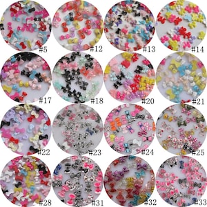 30 pz/borsa Diversi Mix-Designs Borsa Fiocco con strass Glitter fiocco Fiocco in resina Deco Nail Art Decorazione Nail DIY Deco #2