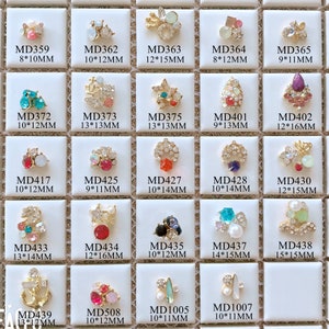 5pcs Metal 3d Charms Metal Decoration luxury Blingbling Gem Rhinestone Deco Shapes Nail Art Decoration