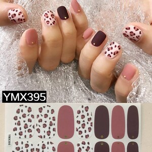 1pc Nail Art Full-Cover Sticker Sheet 14tips Nail Art Wrap Nail art sticker with mini file YMX386-395