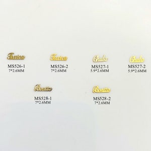 100pcs/bag Silver and Gold non-adhesive Soft Metal Sticker Spanish Word Chula Toxica and Bonita Nail Art Decoration