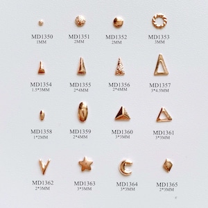 Approx. 100pcs/bag Metal Stud Rose Gold Color Round Triangle Star Moon Shape Stud Nail Art Metal Deco