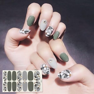 1 st nail art stickervel volledige dekking 14 tips nail art wrap nail art sticker met minivijl YMX291-297