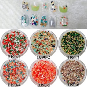 1Jar Nail Art Mix Colors Stone Pieces Design Mixed in Jar BJ90