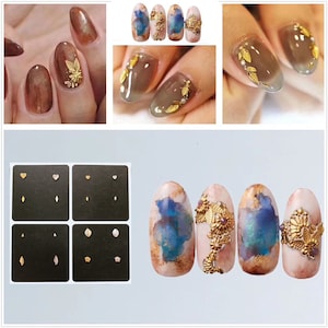 30pcs/bag Flat-back Metal Stud Heart/Horse-Eye/Shell/Leaf Design Metal Stud Nail Art Metal Flat Stud MD1209-1224