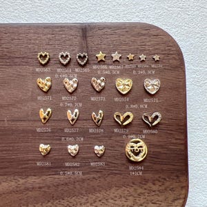 5pcs Fancy Metal 3d Charms Metal Decoration Heart Star Nail Art Decoration Cellphone Decoration