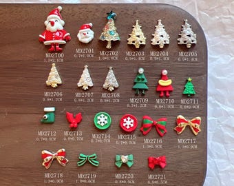 5 stks metalen 3d bedels metalen decoratie kerstboom boog vormen nail art decoratie MD2700-2722
