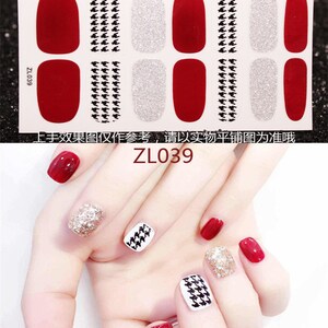 1pc Nail Art Full-Cover Sticker Sheet 14tips Nail Art Wrap Nail art sticker with mini file  ZL038-059