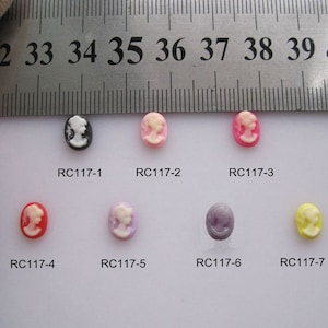 30 unids/ bolsa dibujos animados 6 * 8mm belleza ovalada Cameo Deco resina deco arte de uñas decoración de uñas DIY Deco RC117