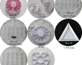1PC Different Shape Nail Art DIY Empty Wheel Round Wheel Heart Wheel Triangle Plate DIY storage Case
