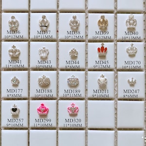 5pcs Metal 3d Charms Metal Decoration with Rhinestone Crown Deco with Pearls and Rhinestone Nail Art Decoration