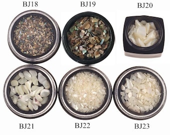 1Jar Nail Art Shell Tiny Pieces Shell Stones White Big Shell Pieces Nail Art Shell Deco BJ18-23