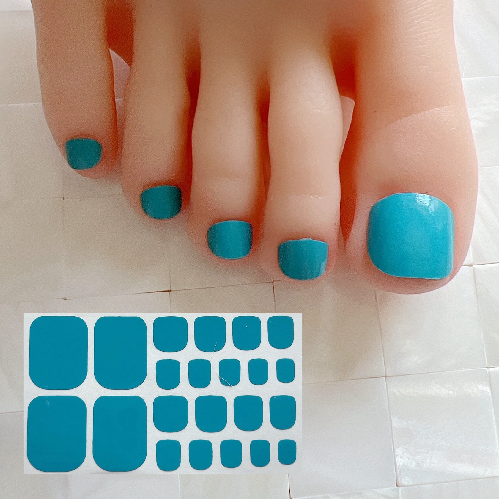 1pc Nail Art Full-cover Toe Nail Sticker Sheet Manicure Sticker