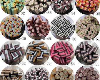 5pcs/lot 5mm*5CM Polymer Clay Cane Fancy Ice-Cream Sandwich Twist-Cane Cake Square Sausage