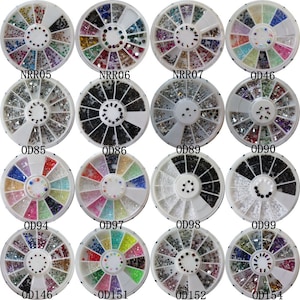 1pc Retail Different Rhinestone Sets Black&White Rhinestone AB Rhinestone Decoration in wheel Shiny Nail Decoration