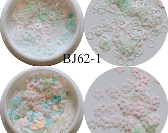 1 Jar Nail Art Circle and Flower Shape Glitter in Jars Nail Art Glitter Nail Art Deco BJ62