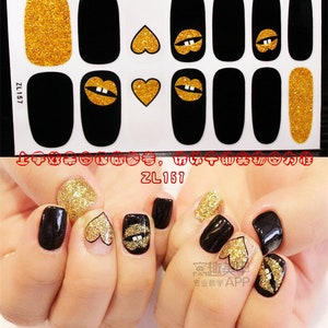 1pc Nail Art Full-Cover Sticker Sheet 14tips Nail Art Wrap Nail art sticker with mini file  ZL157-180