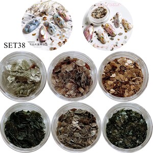 1Set Mica Sheets Pieces in jars Rock Sheet Pieces 6jars/set SET38