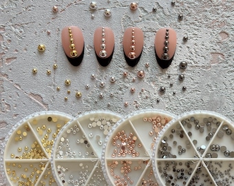 1Wheel Nail Art Metal 3D Stud Half-Ball Flat-Back Metal Decoration