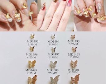 5pcs/bag Nail Art Metal 3D Charms Butterfly Design Nail Art Deco MD1493-1504