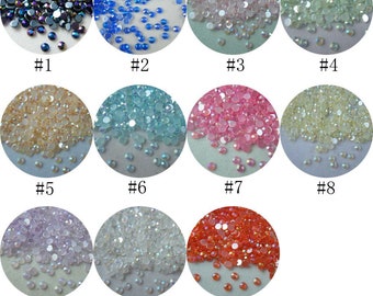 100pcs/bag Crystal AB Color Resin Rhinestone 2mm/3mm Candy Color Nail Art Rhinestone