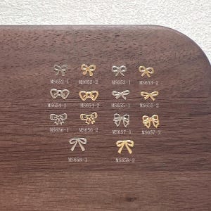 100 pezzi/sacchetto argento e oro adesivo morbido in metallo fiocco decorazione per nail art M48