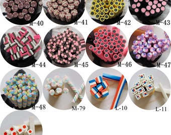 5pcs/lot 5mm*5CM Polymer Clay Cane Fancy Sausage Twist-Cane Yellow Round Cane Square Flag
