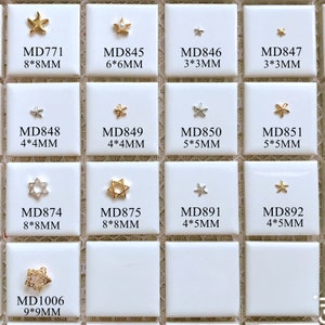 5pcs Metal 3d Charms Metal Decoration Star Deco with Rhinestone Pearl Starfish Nail Art Decoration