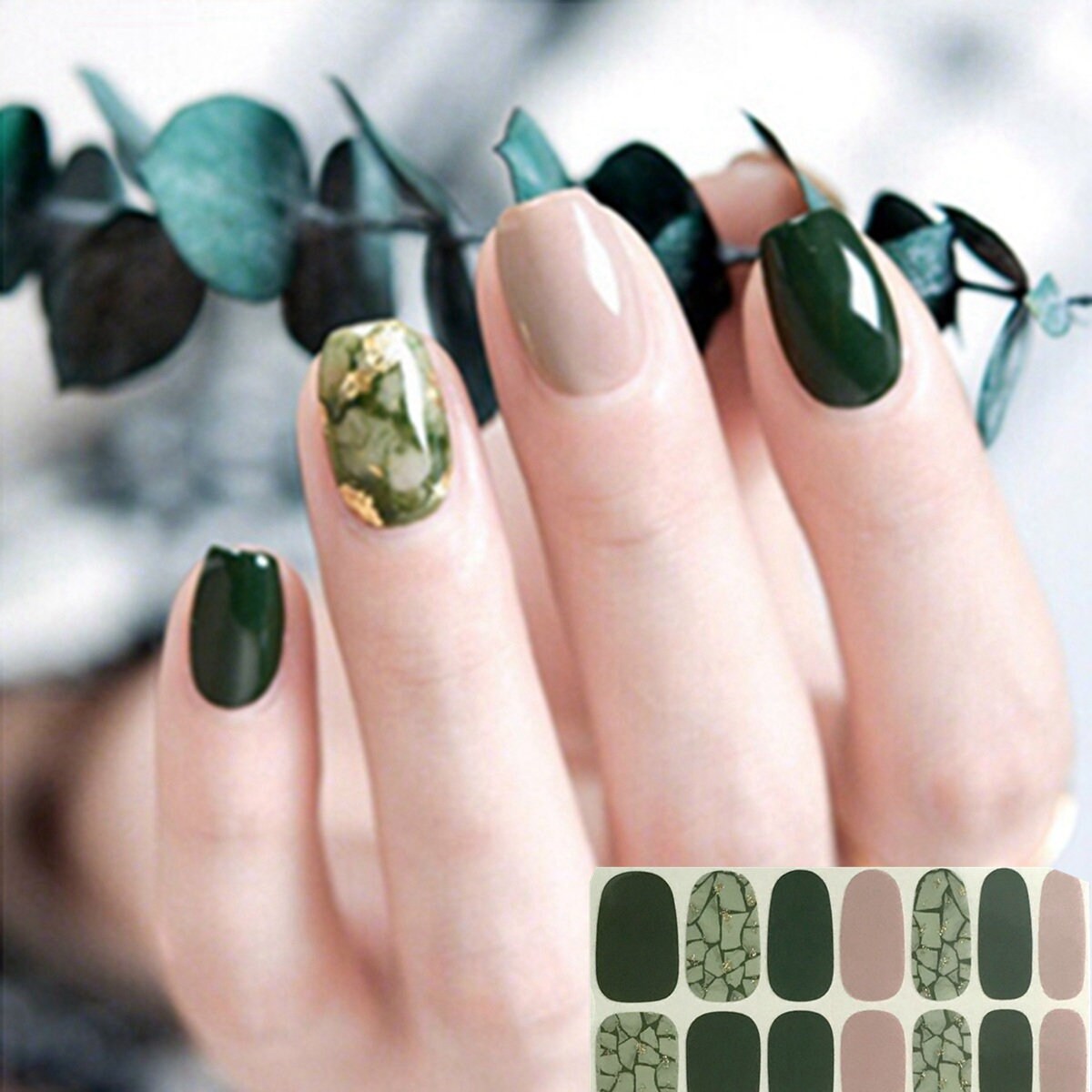 1pc Nail Art Full-cover Sticker Sheet 14tips Nail Art Wrap Nail