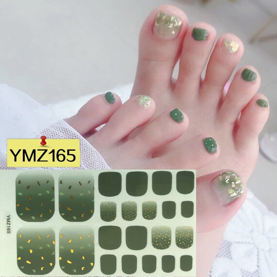1pc Nail Art Full-cover Toe Nail Sticker Sheet Manicure Sticker