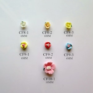 cf8-10 3D 30pcs/bag 6MM/10mm Handmade Ceramic Flower Peach-Flower Nail Art Decoration Nail art Flower Deco