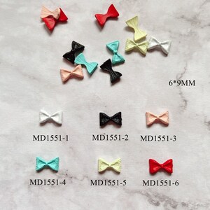 5pcs/bag Nail Art Metal 3D Charms Colorful Bow Bowtie MD1551