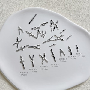 5pcs Fancy Metal 3d Charms Metal Decoration Dark Punk Metal Deco Nail Art Decoration Cellphone Decoration MD2616