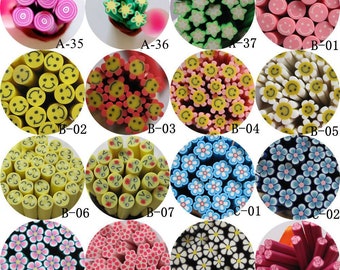 5pcs/lot 5mm*5CM Fruit Flower Series Polymer Clay Cane Fancy Onion Smiling Flower