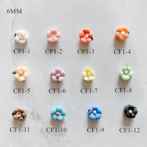 cf1 3D 30pcs/bag Handmade Ceramic 12 Colors 5-petal Flower Nail Art Decoration Nail art Flower Deco